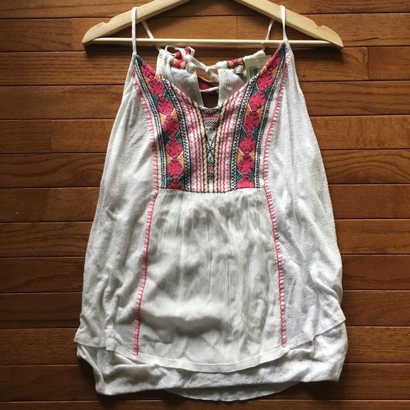 Lucky Brand Tops - NWT Lucky Brand Embroidered Bib Tank